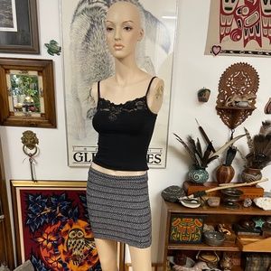 Horizontal Patterned Body-con Mini Skirt